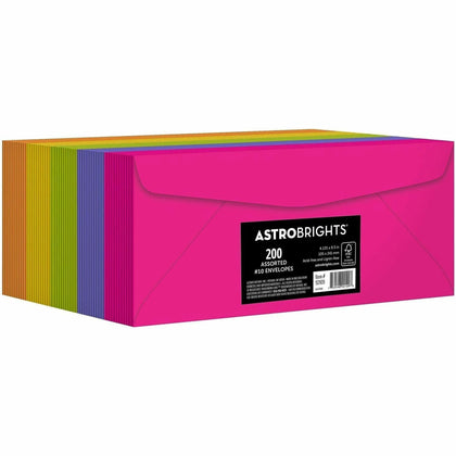 Astrobrights No. 10 Colored Envelopes - 24 lb - Assorted - 200 / Pack - Business