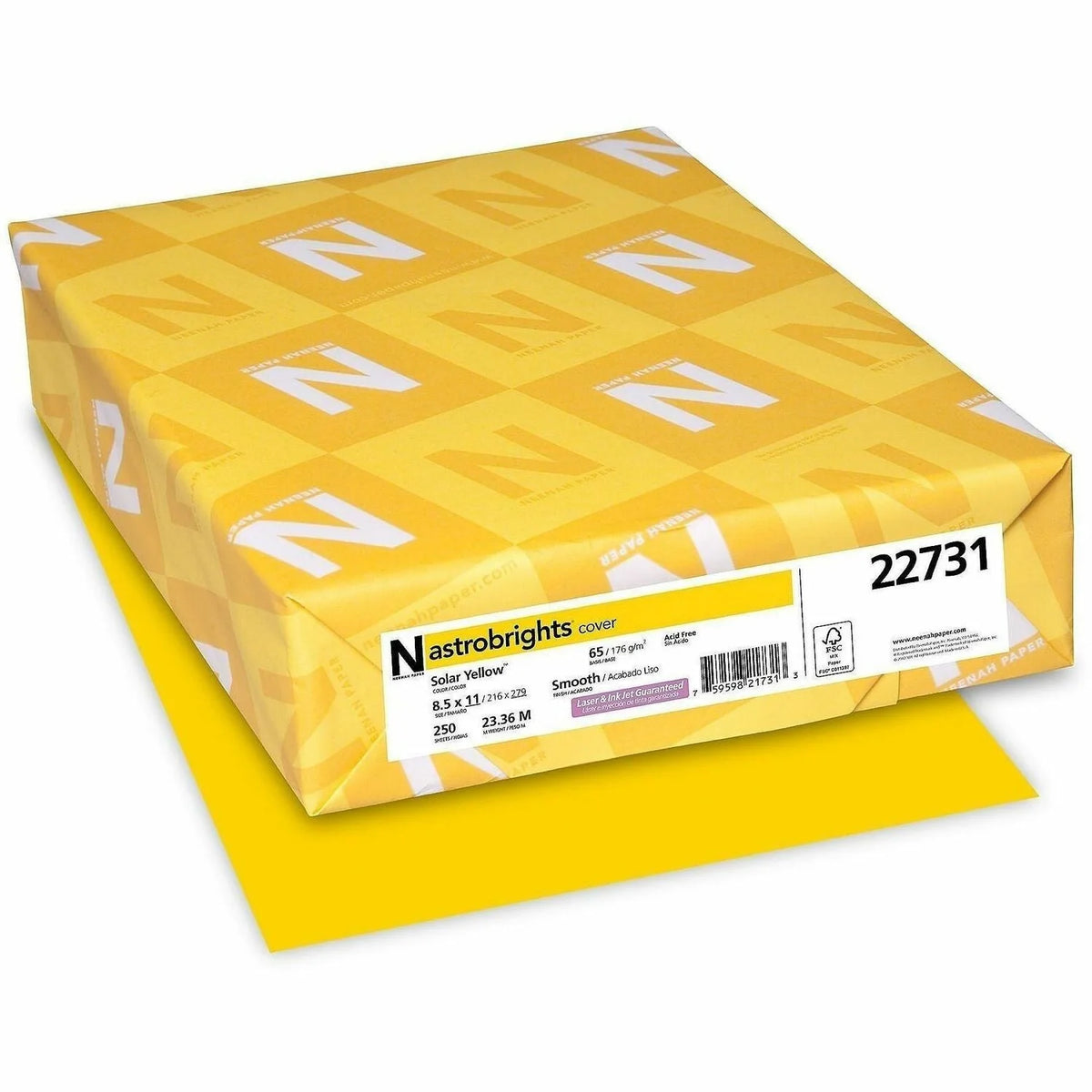Astrobrights Solar Yellow Cardstock: Heavyweight Acid-Free - 250 Sheets - Specialty Paper