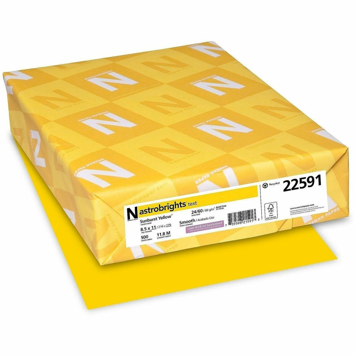 Astrobrights Sun Yellow Color Paper: Heavyweight Acid-free 24 lb - 500 Sheets - Copy & Printer Paper