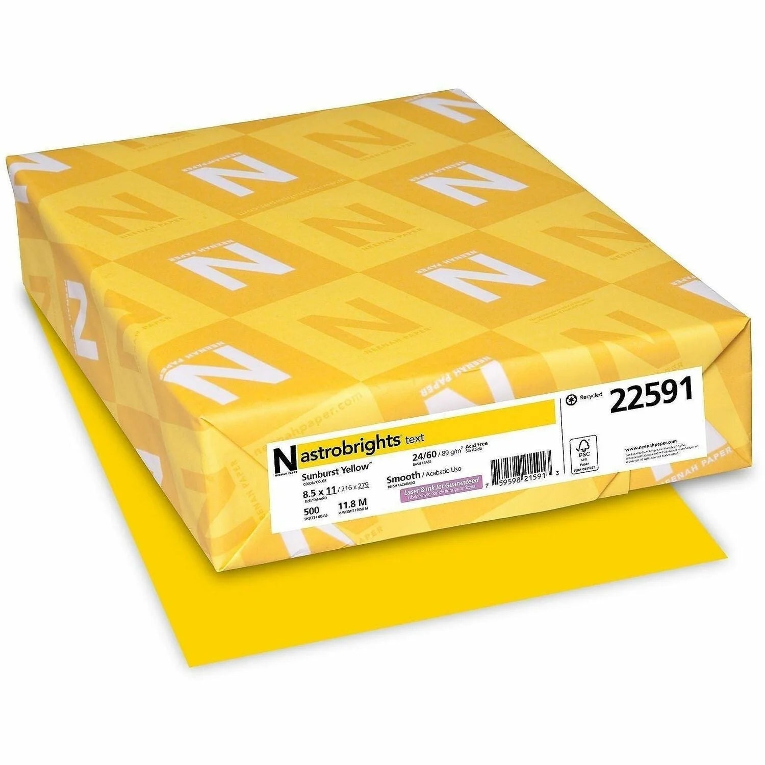 Astrobrights Sun Yellow Color Paper: Heavyweight Acid-free 24 lb - 500 Sheets - Copy & Printer Paper