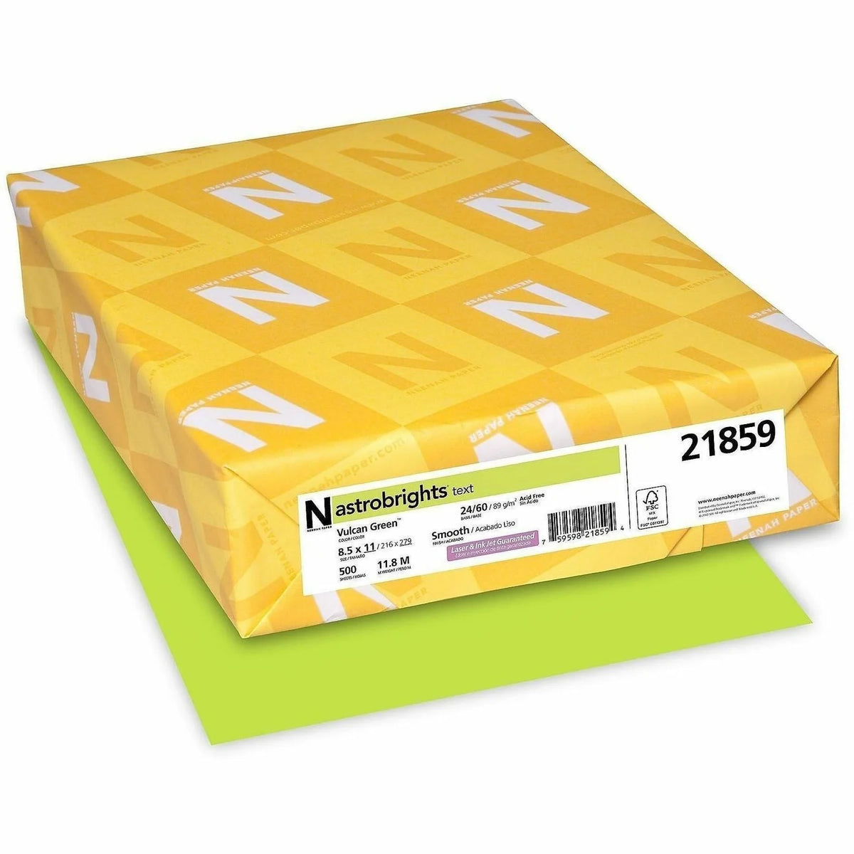 Astrobrights Vulcan Green Copy Paper: 24 lb Acid-Free 8.5’’ x 11’’ 500 Sheets - & Printer Paper