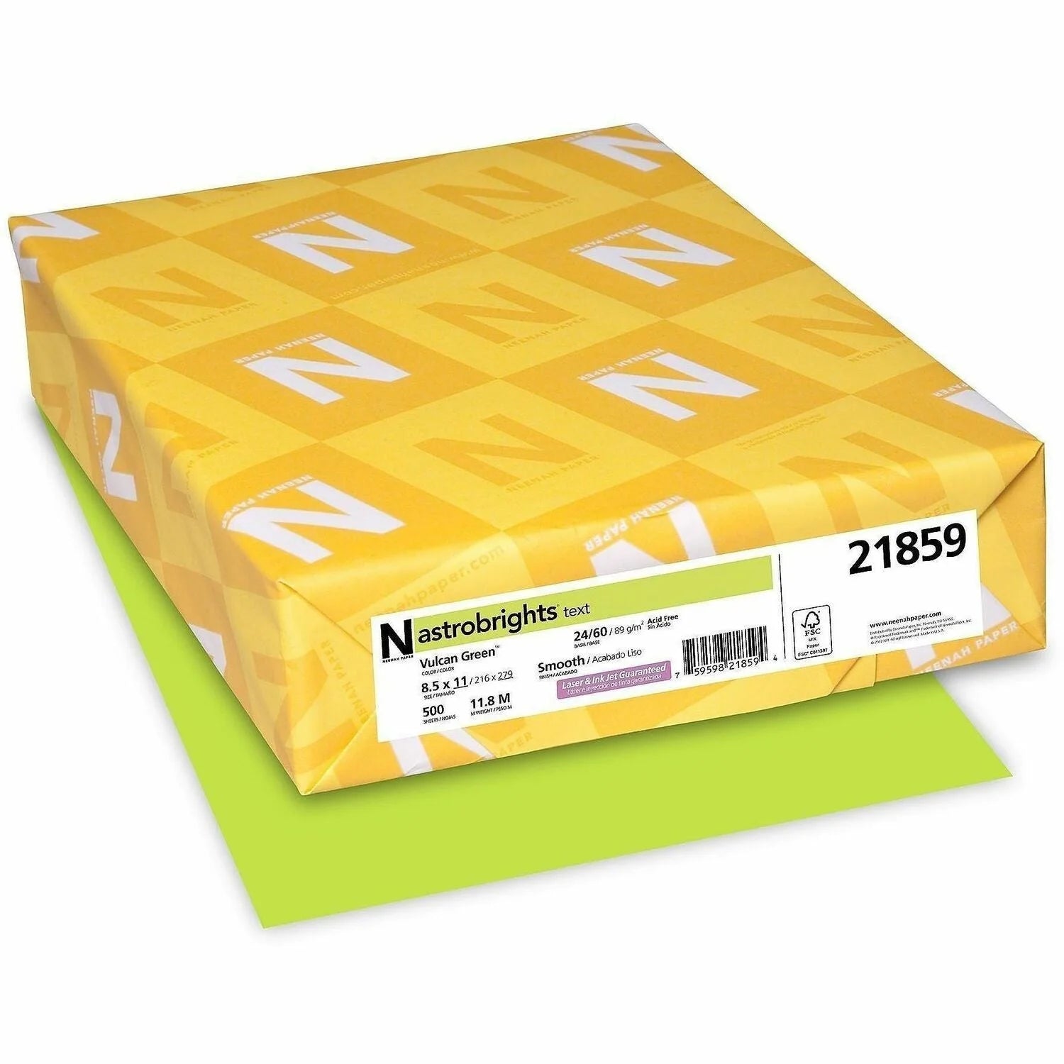 Astrobrights Vulcan Green Copy Paper: 24 lb Acid-Free 8.5’’ x 11’’ 500 Sheets - & Printer Paper