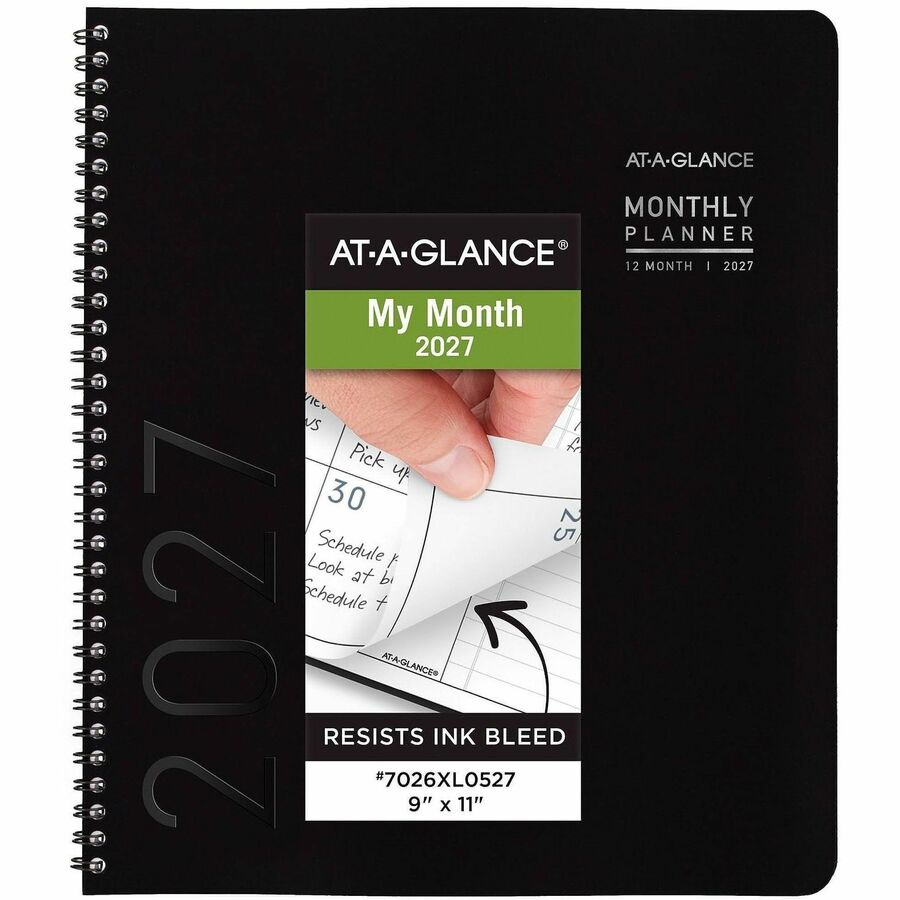 At-A-Glance Contemporary Lite Monthly Planner, Black, Large, 9" x 11" - Alternate-Image10