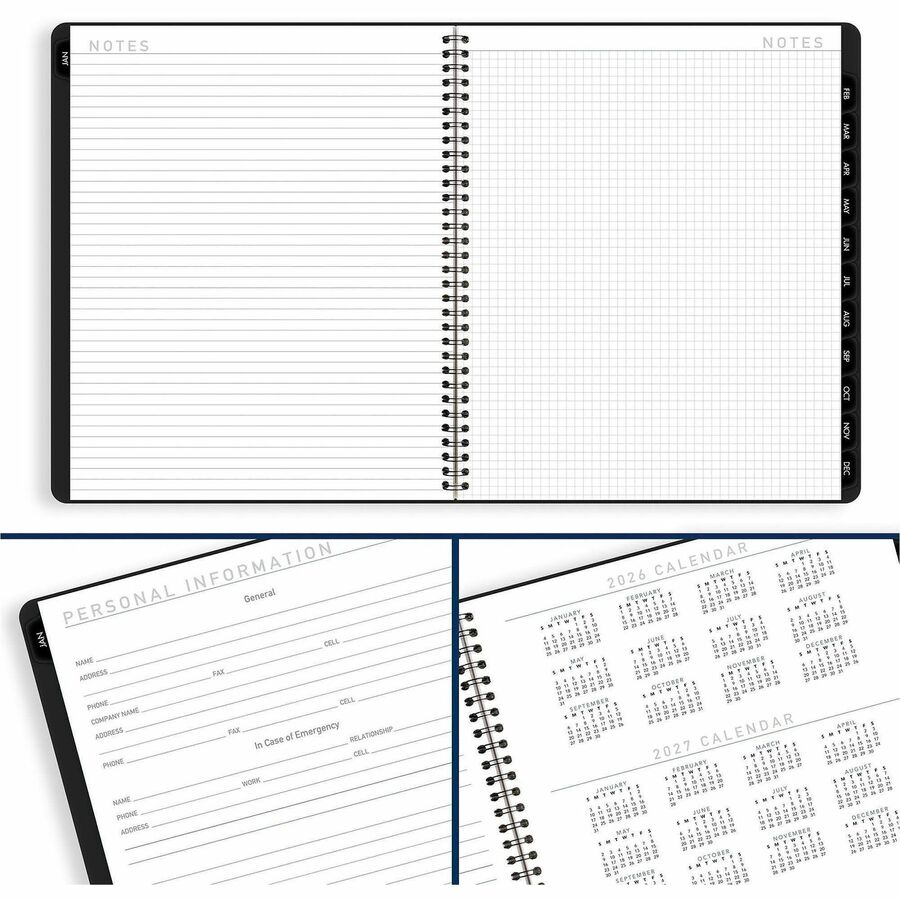 At-A-Glance Contemporary Lite Monthly Planner, Black, Large, 9" x 11" - Alternate-Image7