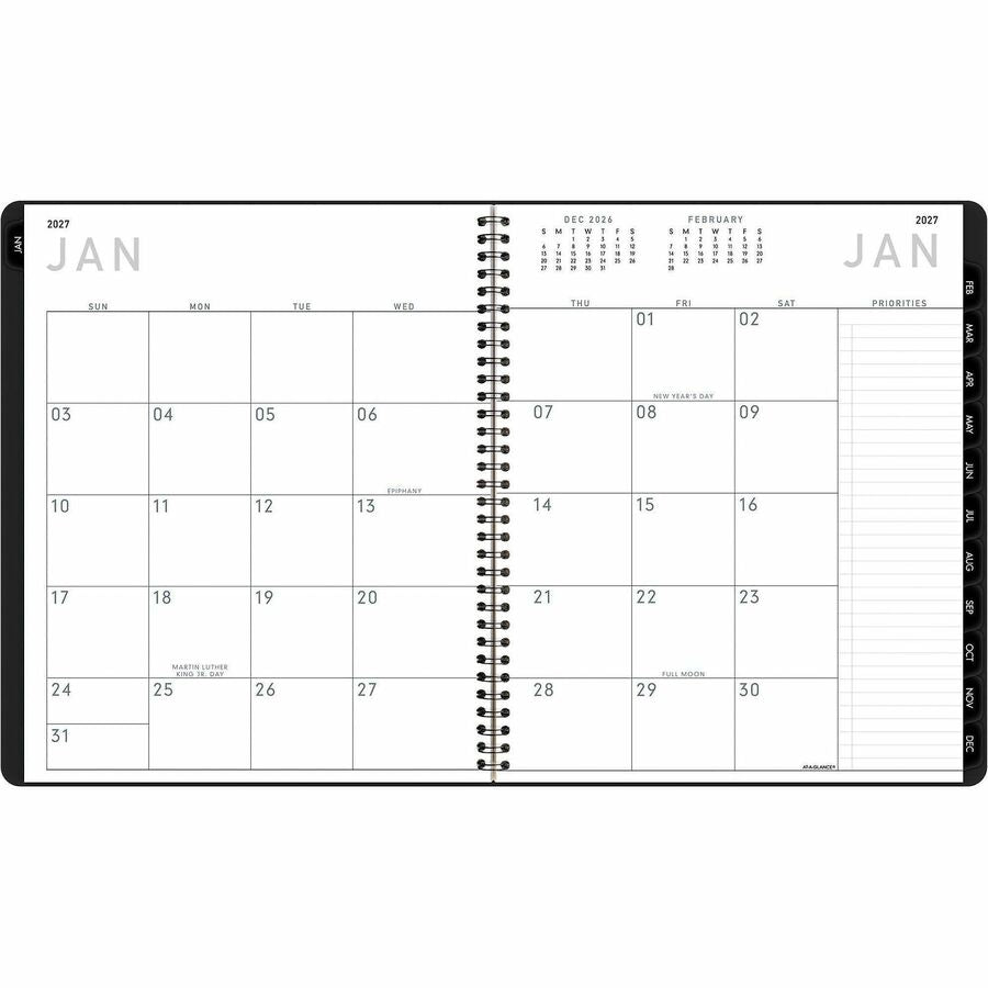 At-A-Glance Contemporary Lite Monthly Planner, Black, Large, 9" x 11" - Alternate-Image9