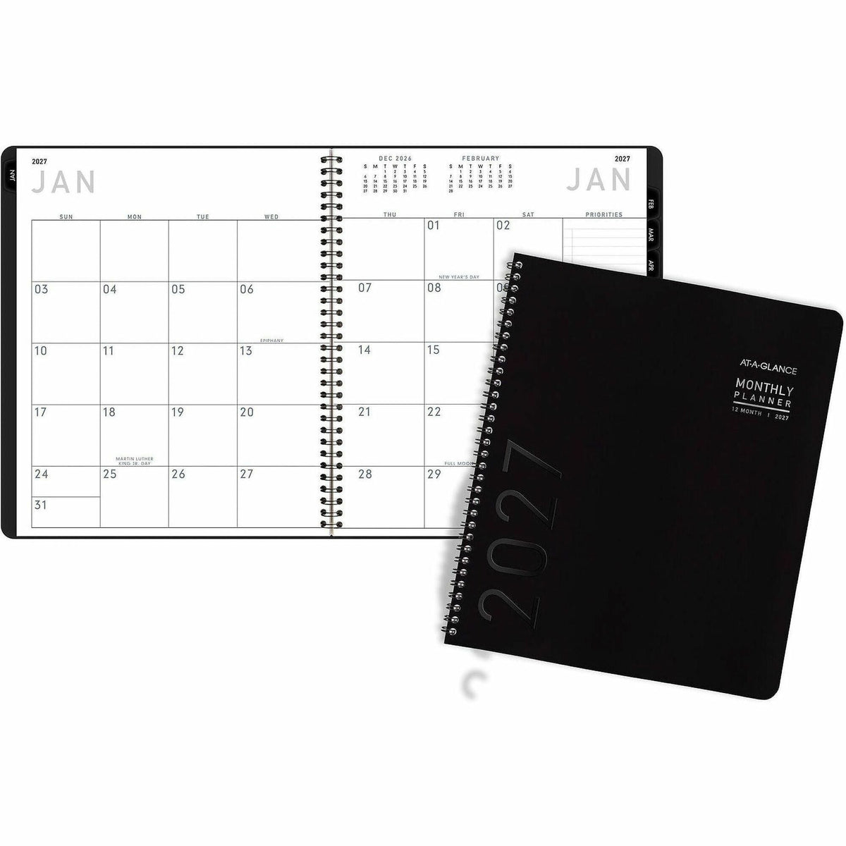 At-A-Glance Contemporary Lite Monthly Planner, Black, Large, 9" x 11" - 2000