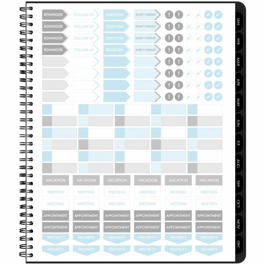 At-A-Glance Contemporary Lite Monthly Planner, Black, Large, 9" x 11" - Top