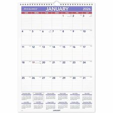 At-A-Glance Wall Calendar - Medium - Julian Dates - Monthly - 12 Month - January 2026 to December - 1 Single Page
