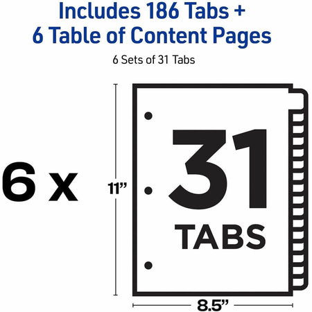 Avery 1-31 Dividers, 31 Tabs, Ready Index (6 Sets of 11827) - Alternate-Image3