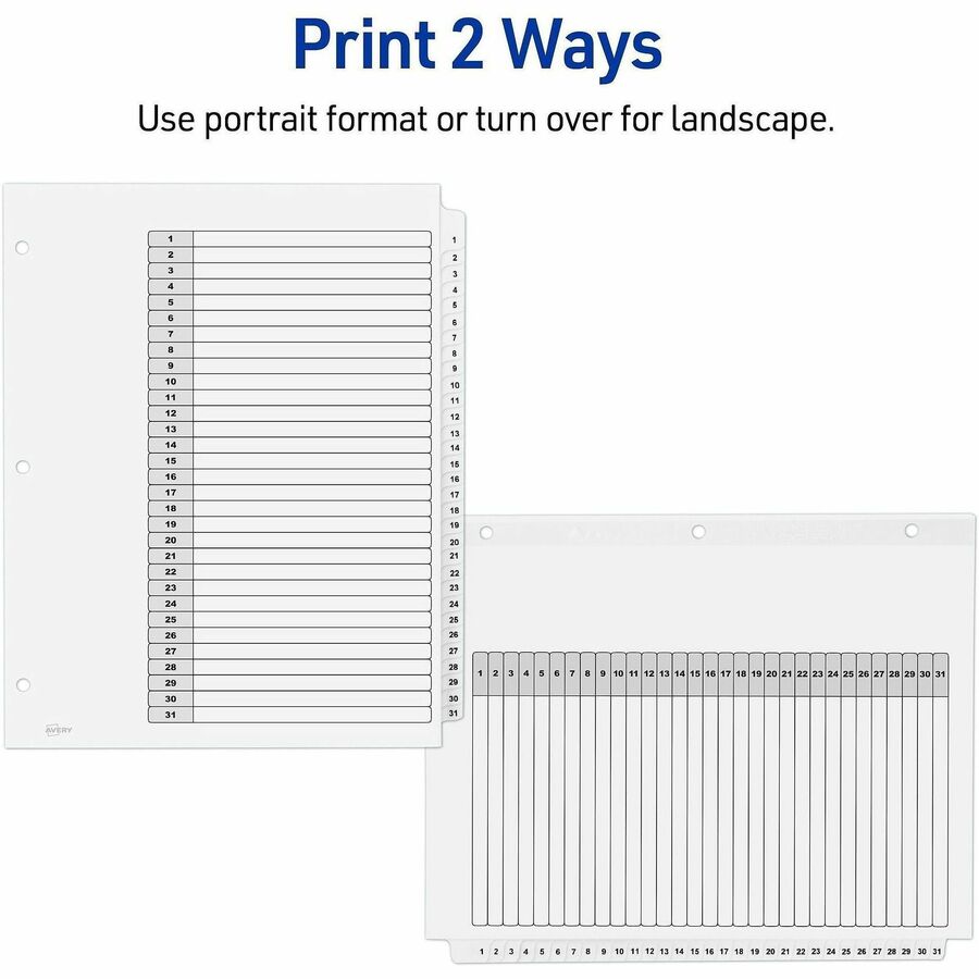 Avery 1-31 Dividers, 31 Tabs, Ready Index (6 Sets of 11827) - Alternate-Image2