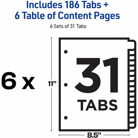 Avery 1-31 Dividers, 31 Tabs, Ready Index (6 Sets of 11831) - Alternate-Image3