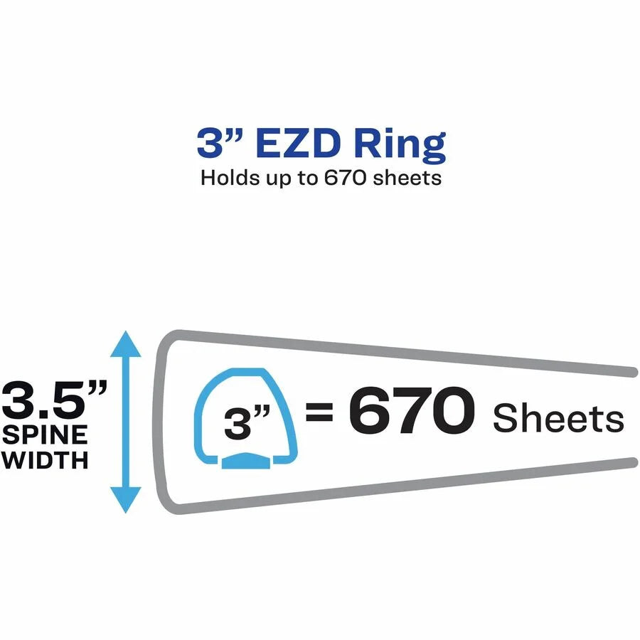 Avery 3’’ Heavy-Duty Industrial SDS Binder 1-Touch Rings Capacity 8 1/2’’x11’’ Sheet Size Vinyl Yellow/Red - 1 Each