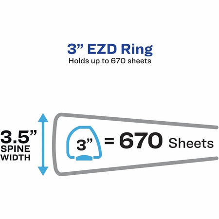 Avery 3’’ Heavy-Duty Industrial SDS Binder 1-Touch Rings Capacity 8 1/2’’x11’’ Sheet Size Vinyl Yellow/Red - 1 Each