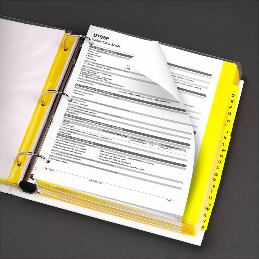 Avery 3’’ Heavy-Duty Industrial SDS Binder 1-Touch Rings Capacity 8 1/2’’x11’’ Sheet Size Vinyl Yellow/Red - 1 Each