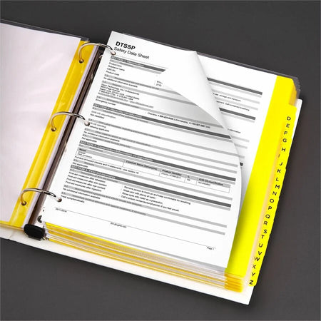 Avery 3’’ Heavy-Duty Industrial SDS Binder 1-Touch Rings Capacity 8 1/2’’x11’’ Sheet Size Vinyl Yellow/Red - 1 Each