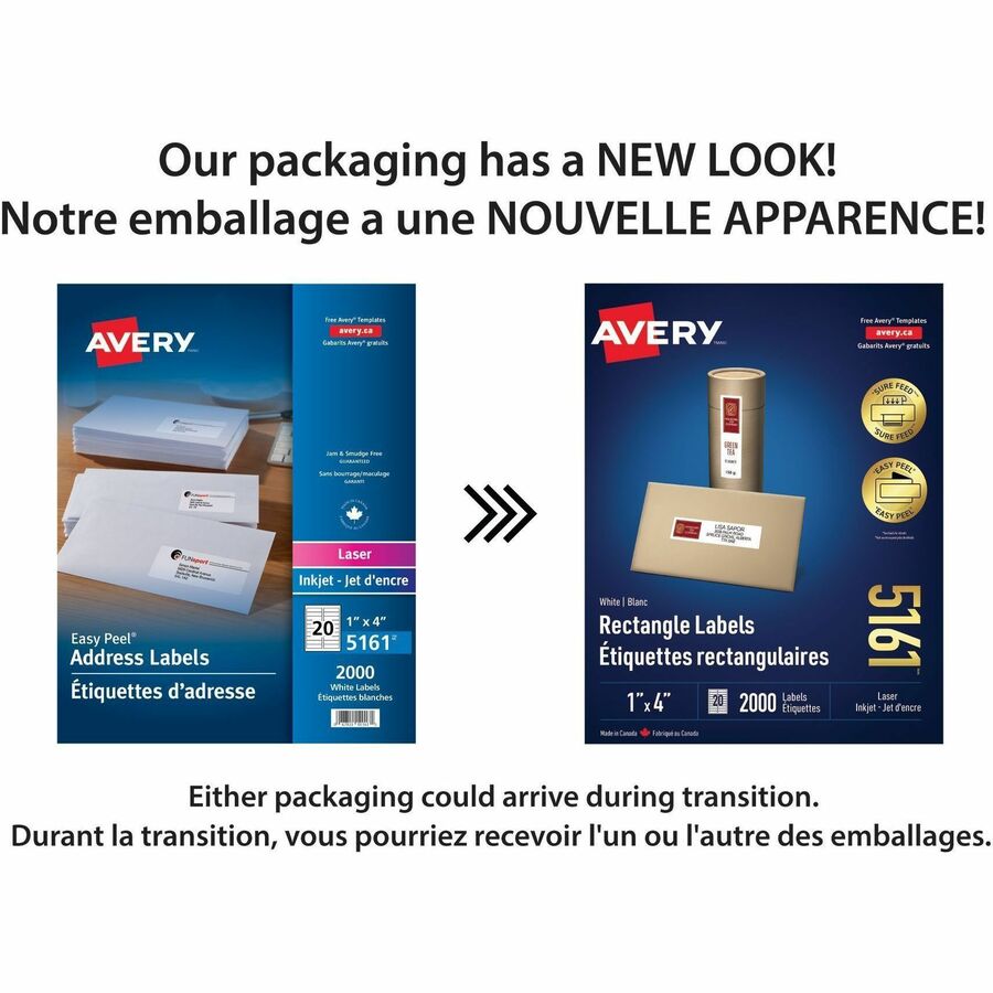 Avery® White Rectangle Labels with Sure Feed Technology - Alternate-Image1