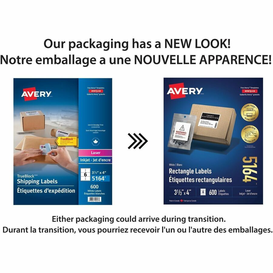 Avery® White Rectangle Labels with Sure Feed Technology - Alternate-Image1