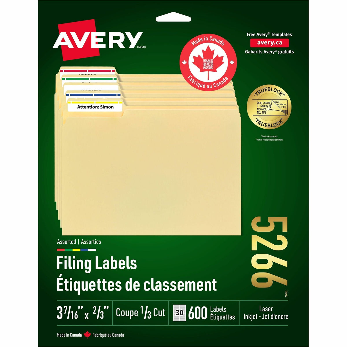 Avery® Assorted Filing Labels - 2000