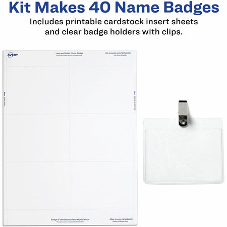 Avery&reg; Name Badges with Clips, 3" x 4" , 40 Badges (5384) - Alternate-Image2
