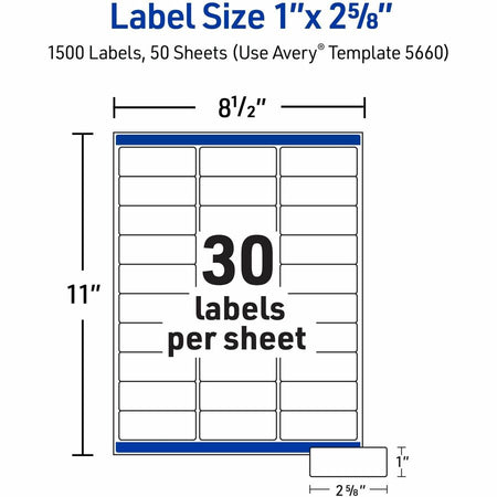Avery Address Labels, 1" x 2-5/8" , Matte Clear, 1,500ct (5660) - Alternate-Image4