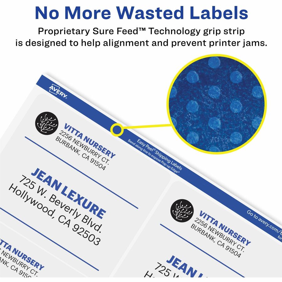 Avery® Clear Shipping Labels, Sure Feed, 2" x 4" , 500 Labels (5663) - Alternate-Image2