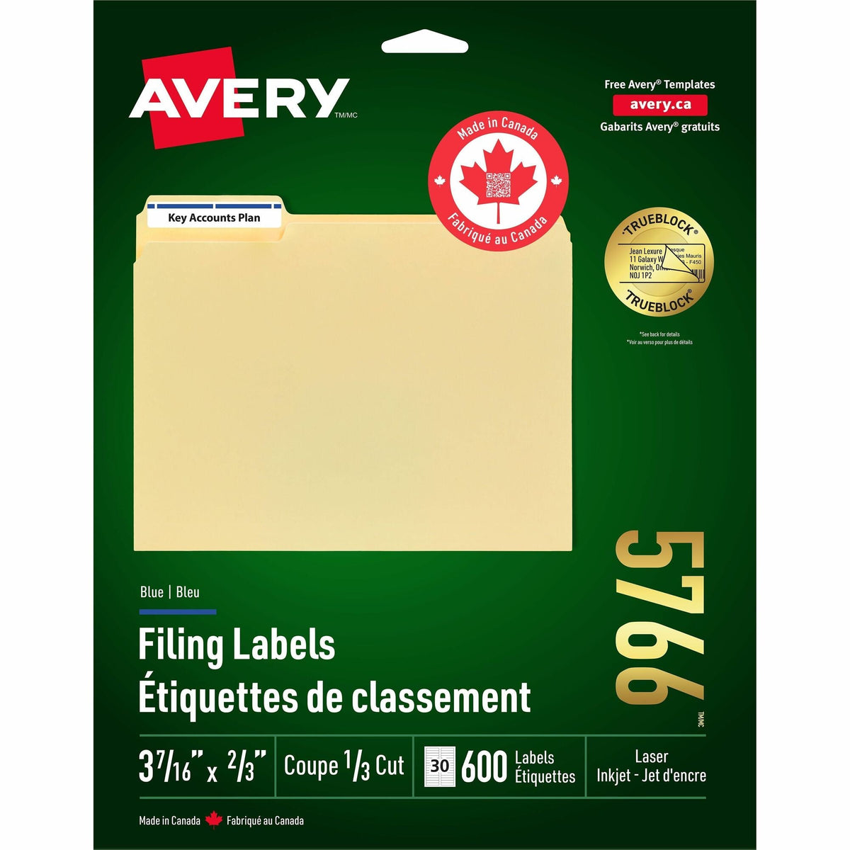 Avery® Blue Filing Labels - 2000