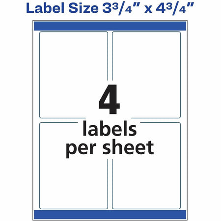 Avery® Shipping Labels, Sure Feed, 3-3/4" x 4-3/4" , 100 Labels (6878) - Alternate-Image4