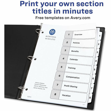 Avery Ready Index 8 Tab Dividers, Customizable TOC, 6 Sets (11822) - Alternate-Image5