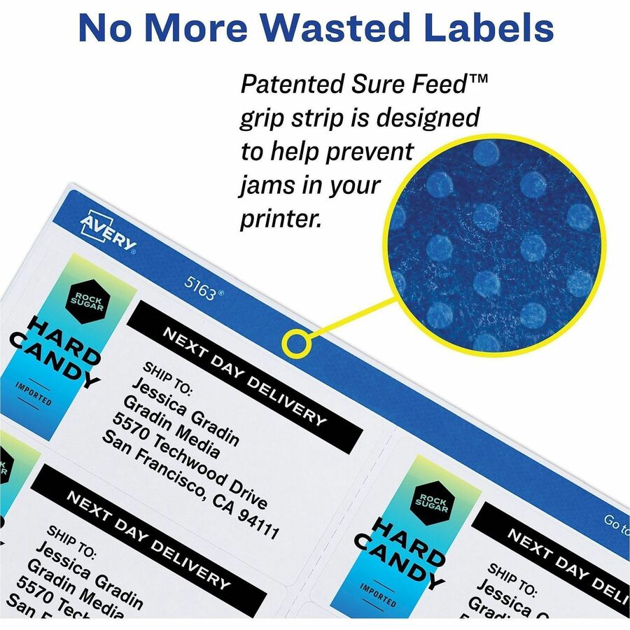 Avery® Shipping Labels, Sure Feed®, 2" x 4" , 250 Labels (8163) - Alternate-Image7