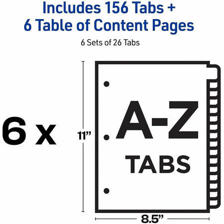 Avery A-Z Dividers, 26 Tabs, Ready Index (6 Sets of 11832) - Alternate-Image3