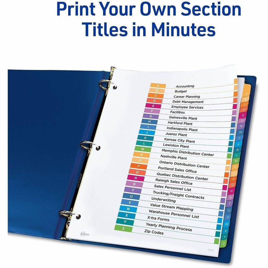 Avery A-Z Dividers, 26 Tabs, Ready Index (6 Sets of 11832) - Alternate-Image1