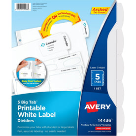 Avery® Big Tab Printable White Label Dividers - 2000