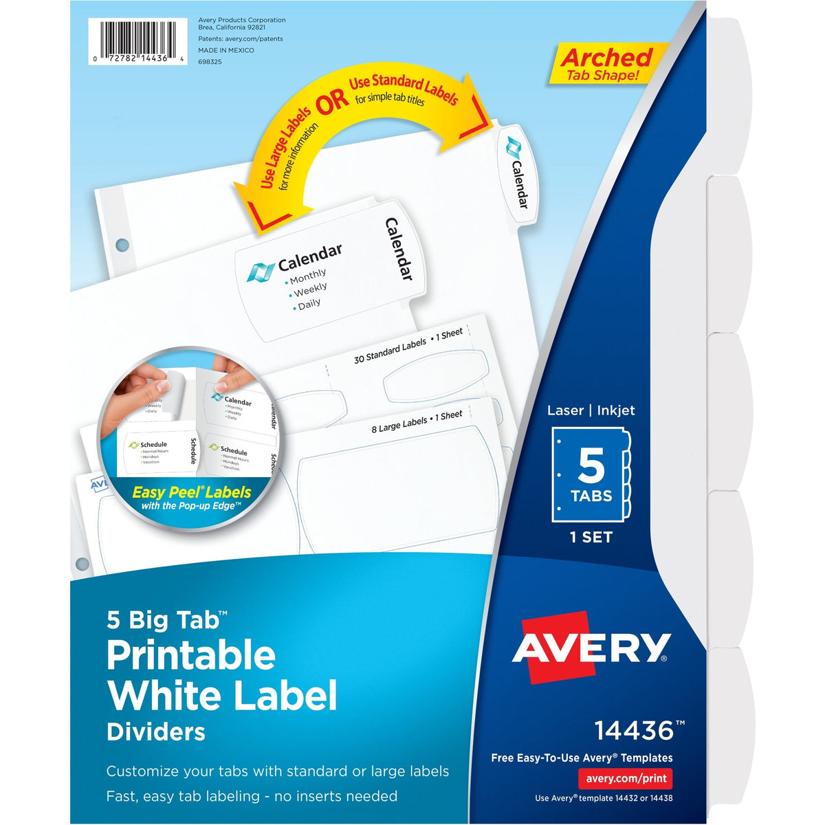 Avery® Big Tab Printable White Label Dividers - 2000