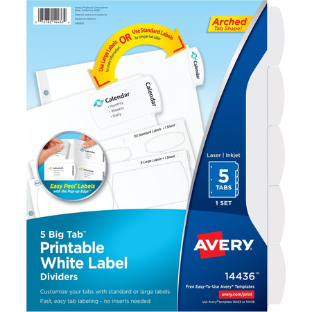 Avery® Big Tab Printable White Label Dividers - 2000
