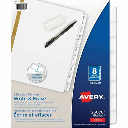 Avery Big Tab Write & Erase Dividers - 1100