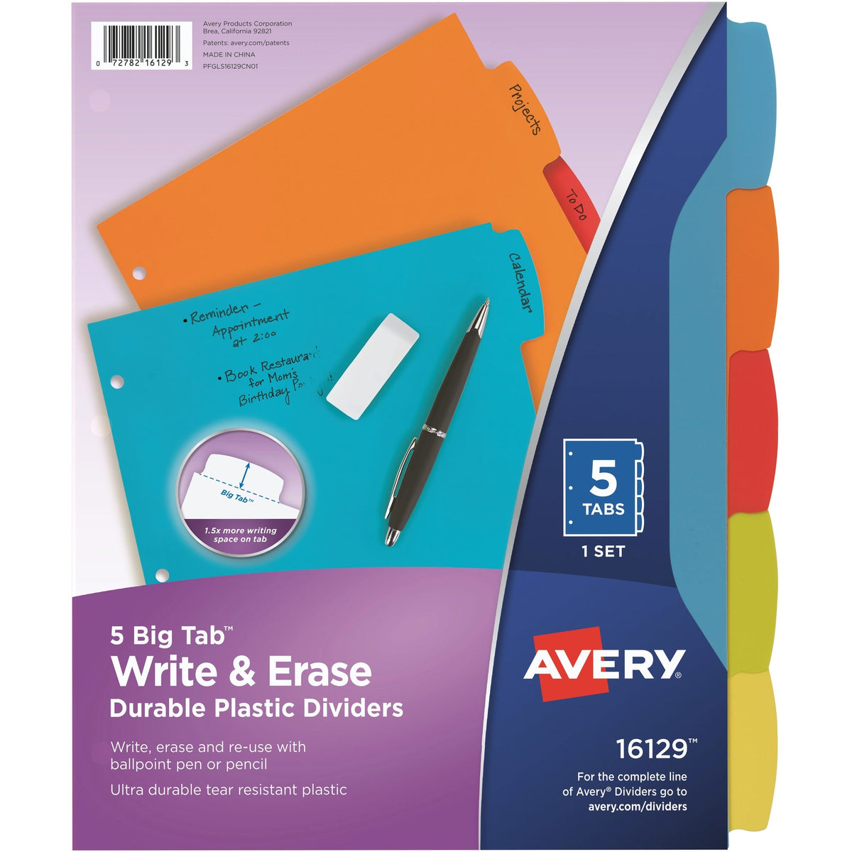 Avery® Big Tab Write & Erase Durable Plastic Dividers - 2000