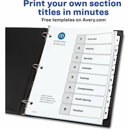 Avery Binder Dividers, 8 Tabs, Ready Index (11132) - Alternate-Image6