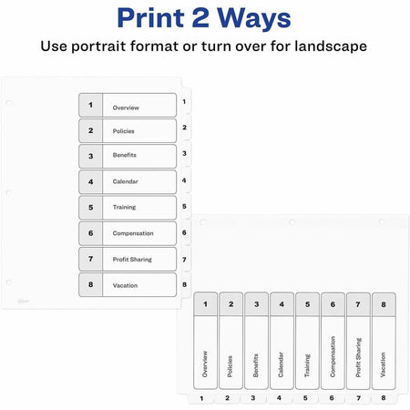 Avery Binder Dividers, 8 Tabs, Ready Index (11132) - Alternate-Image7