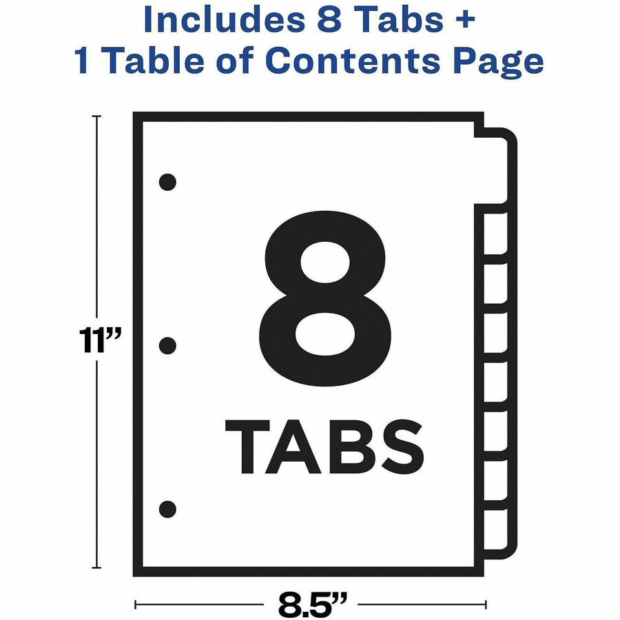 Avery Binder Dividers, 8 Tabs, Ready Index (11132) - Alternate-Image3