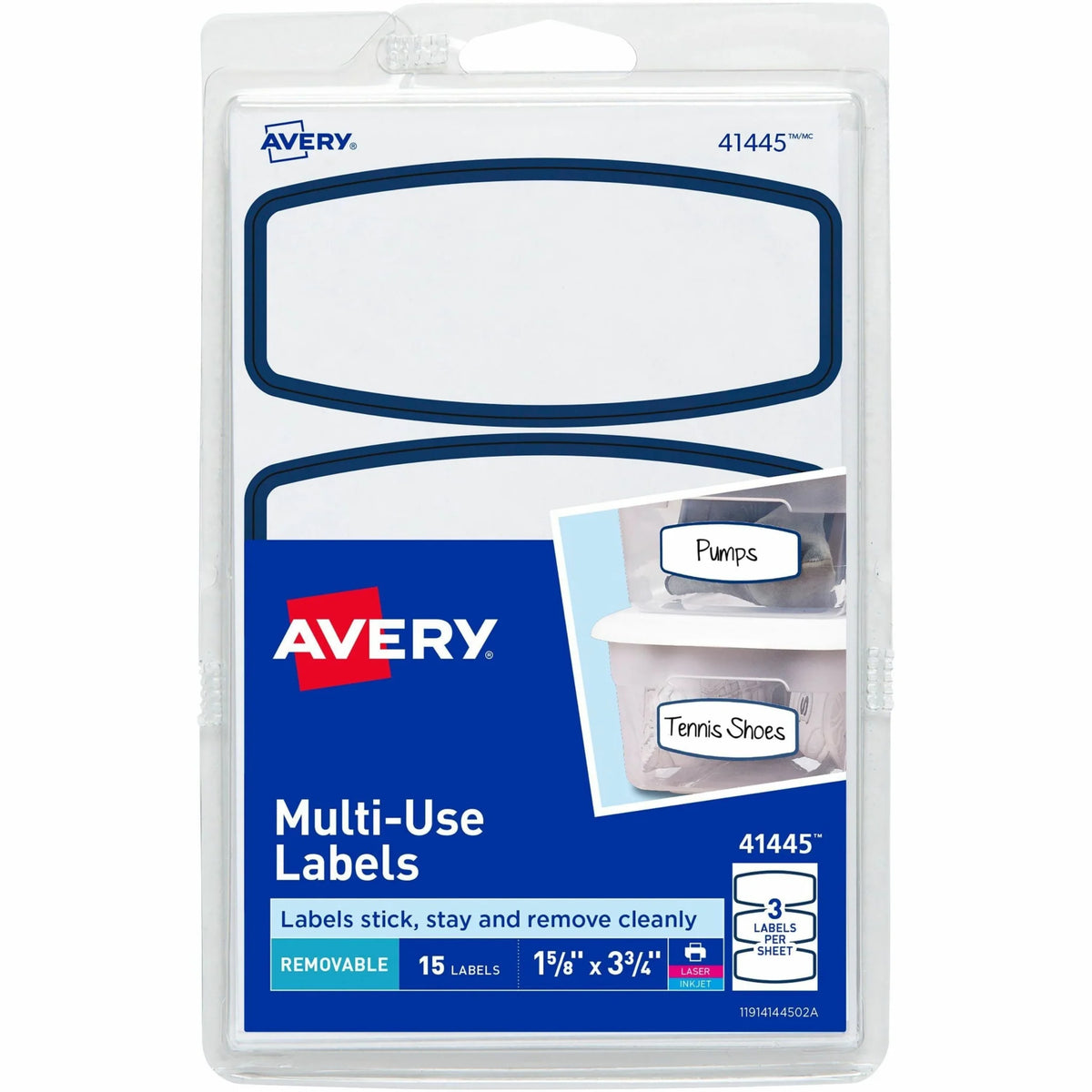 Avery Blue Border Removable Multi-Use Labels - 270 - 90 Sheets - Multipurpose & ID