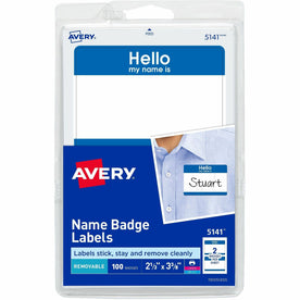 Avery® Border Print/Write Hello Name Badges - 2000