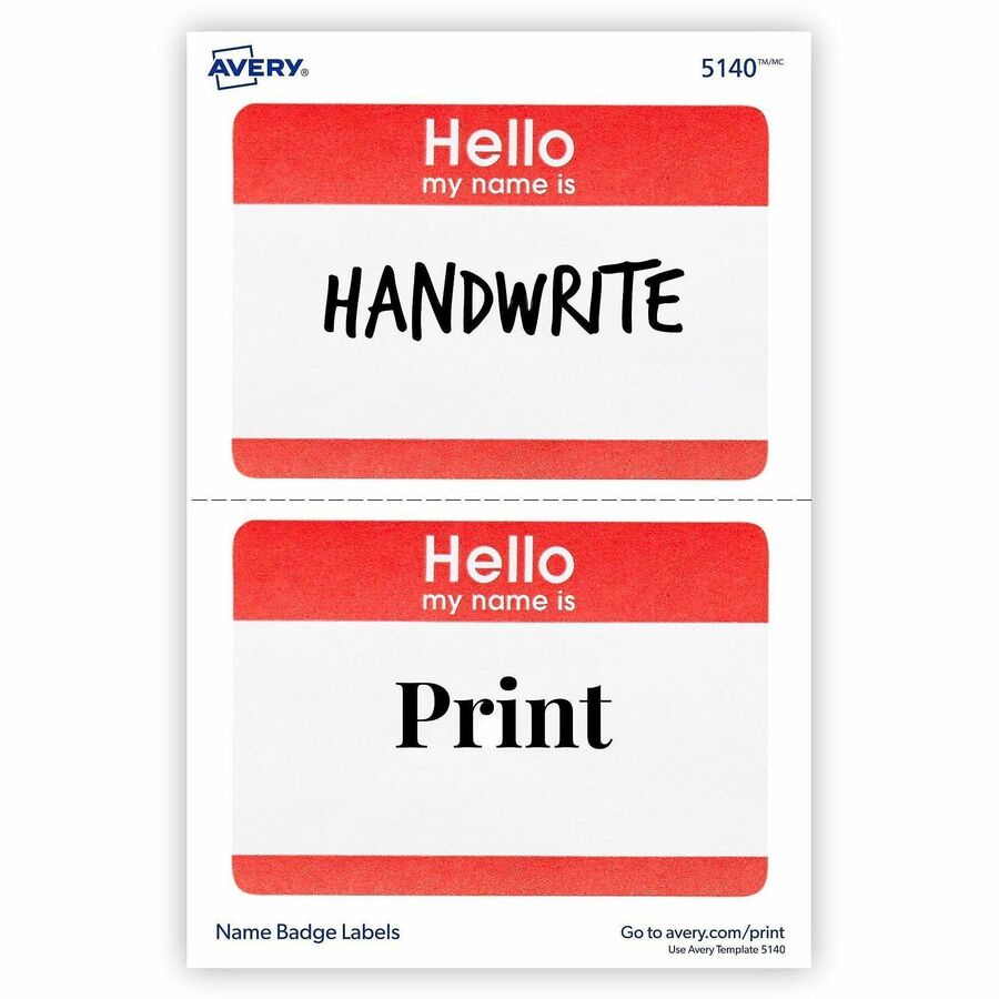 Avery® Border Print/Write Hello Name Badges - Alternate-Image4