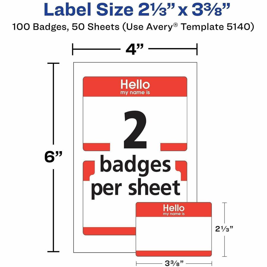 Avery® Border Print/Write Hello Name Badges - Alternate-Image2