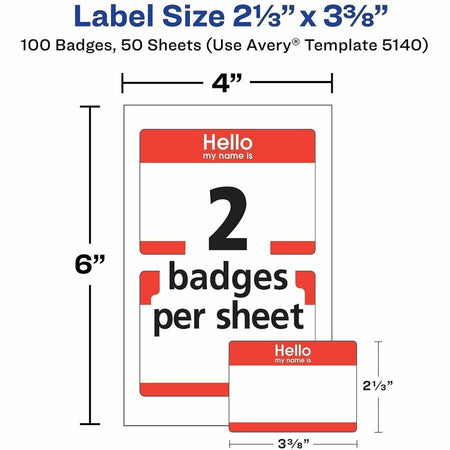 Avery® Border Print/Write Hello Name Badges - Alternate-Image2