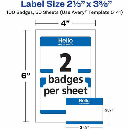 Avery® Border Print/Write Hello Name Badges - Alternate-Image2