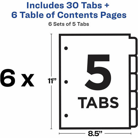 Avery Dividers, 5 Tabs, Ready Index (6 Sets of 11821) - Alternate-Image3