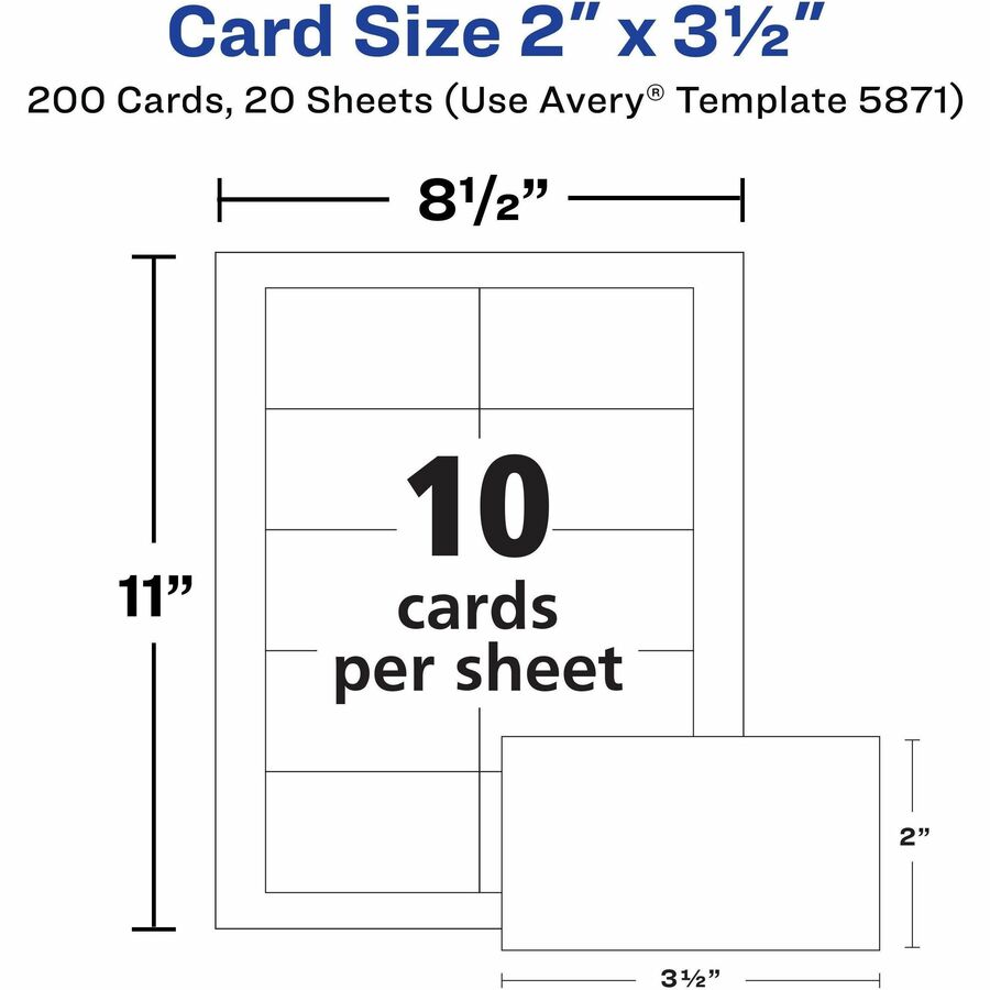 Avery Clean Edge(R) Business Cards, 2" x 3.5" , White, 200 (5871) - Alternate-Image8