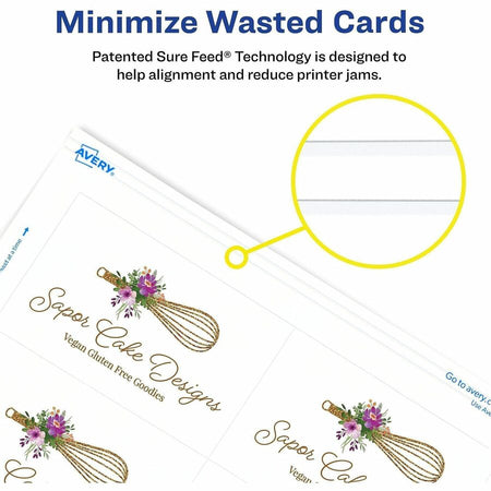 Avery Clean Edge(R) Business Cards, 2" x 3.5" , White, 200 (5871) - Alternate-Image2