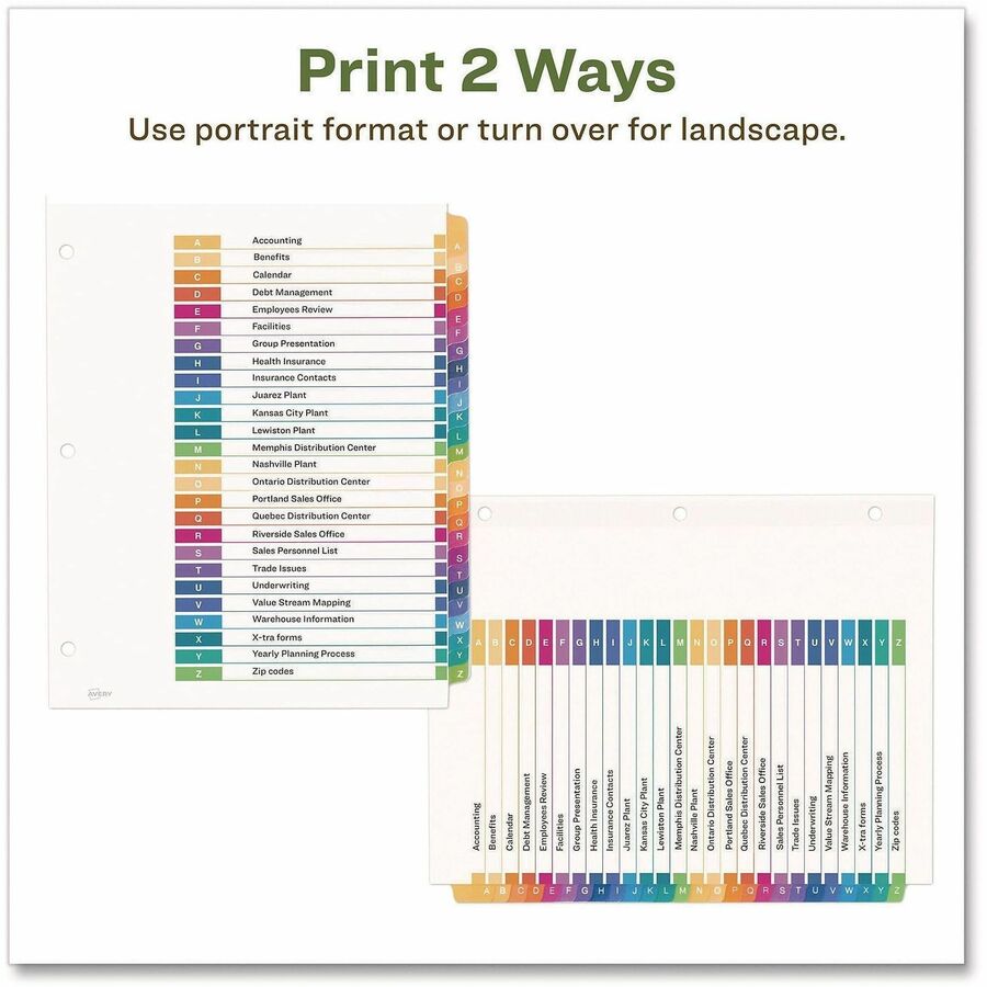Avery coFriendly Recycled A-Z Dividers, 26 Tabs (11085) - Alternate-Image7