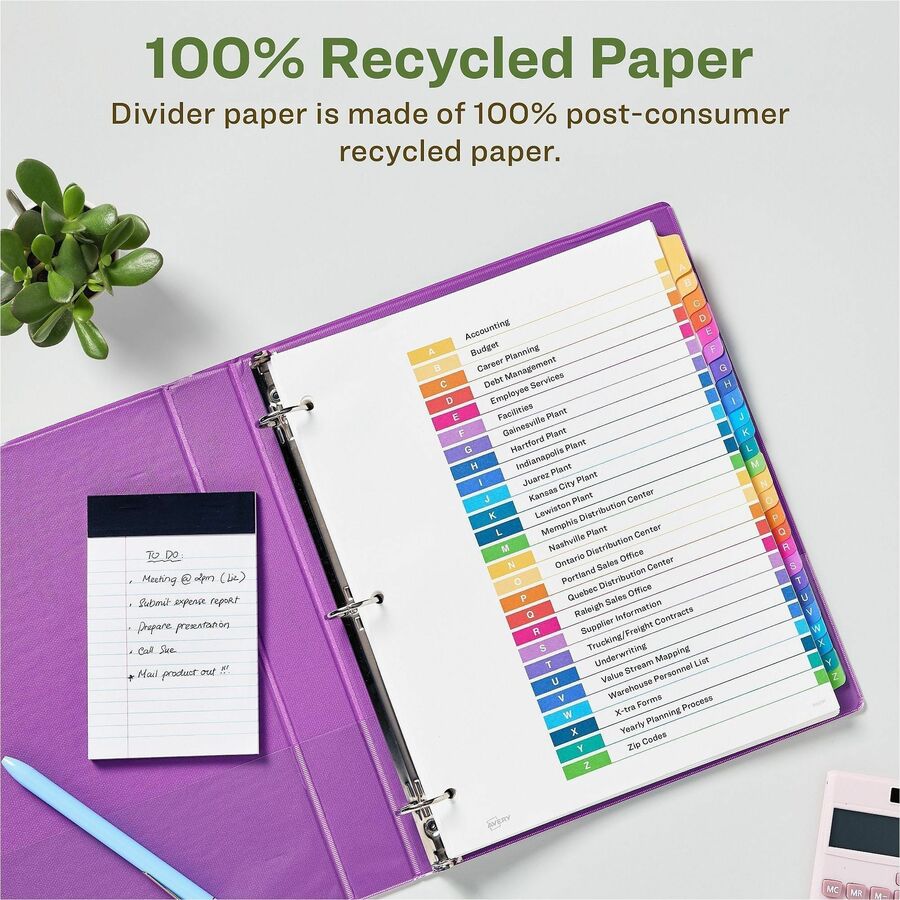 Avery coFriendly Recycled A-Z Dividers, 26 Tabs (11085) - Alternate-Image2